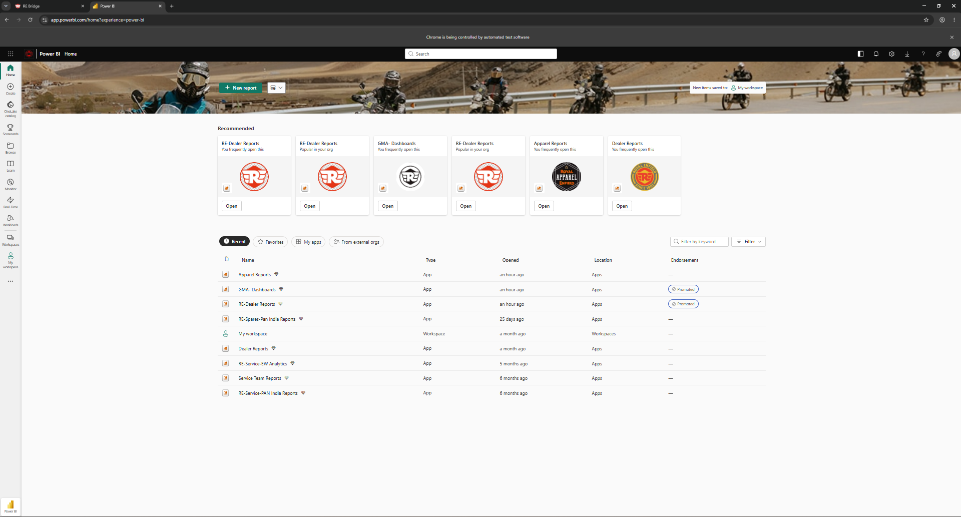 UiPrime report selection screen